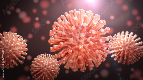Pathogenic Virus Organism or Bacteria Infecting and causing Disease. 3D render.