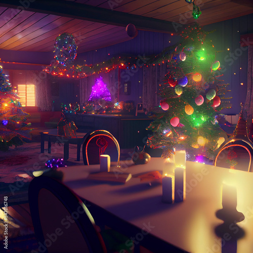Christmas Tree Living Room Scene