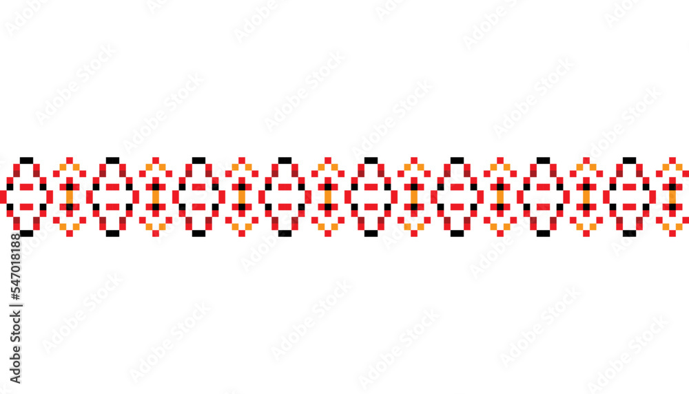 Naklejka premium Ukrainian traditional embroidery. Pattern for cross stitching decoration. Cross-stitch traditional folk. Vector illustration of ethnic seamless ornamental geometric design