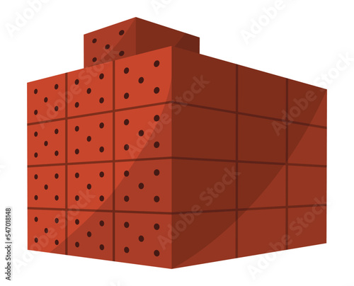 Building material. Heap of red brick. Cartoon supplies for buildings works. Construction concept. Illustration can be used for construction sites or illustrate renovation works