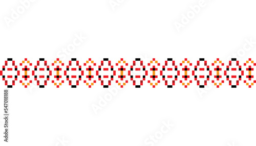 Ukrainian traditional embroidery. Pattern for cross stitching decoration. Cross-stitch traditional folk. Vector illustration of ethnic seamless ornamental geometric design