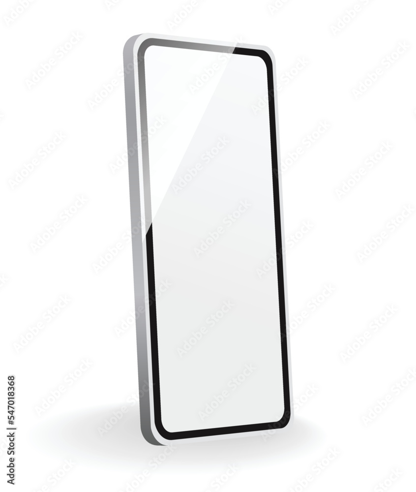 Electronic device mockup. White smartphone. New version of modern, premium hardware. Gadget template with shadow isolated on white background Electronic device mockup. White smartphone. New version of modern, premium hardware. Gadget template with shadow isolated on white background