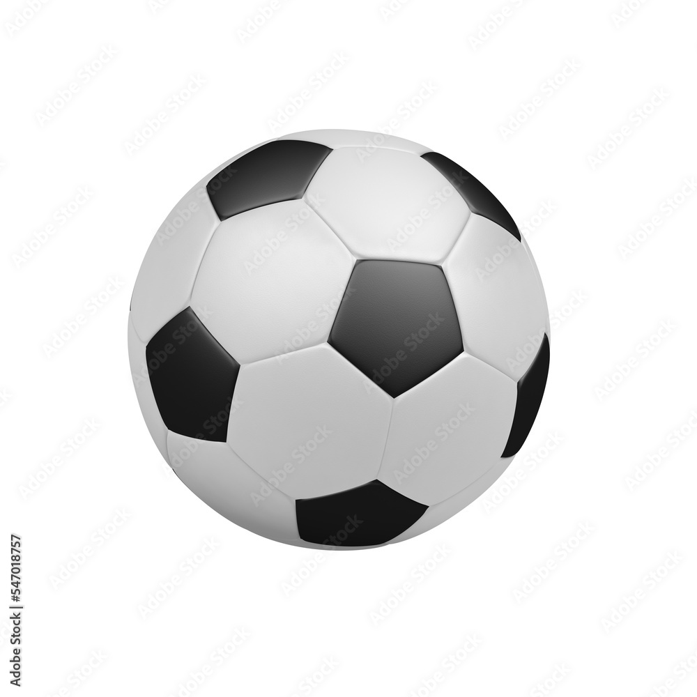 Soccer ball. Isolated. Transparent background. 3d illustration.