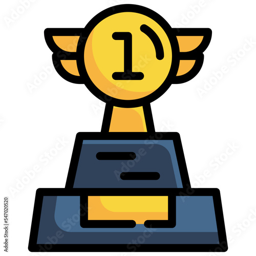 trophy winner challenge prize reward icon filled outline