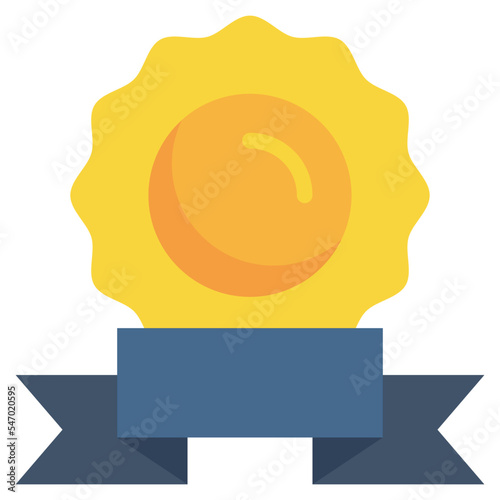 badge prize reward winner champion flat style