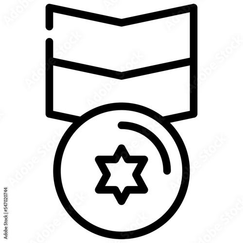 medal badge reward winner icon simple line