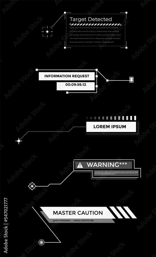 Callouts titles banner. Futuristic digital line text frame boxes and ...