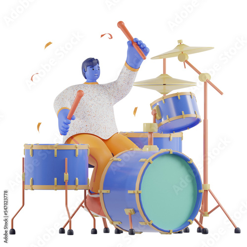 3d party people playing drum