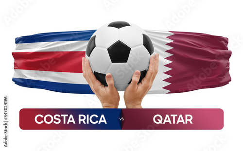 Costa Rica vs Qatar national teams soccer football match competition concept.