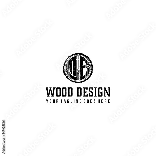 MJB initial wooden logo design