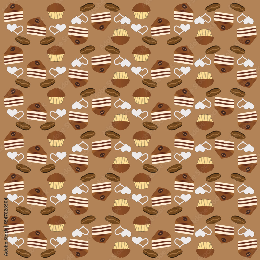 Coffee cakes pattern Coffee cakes pattern