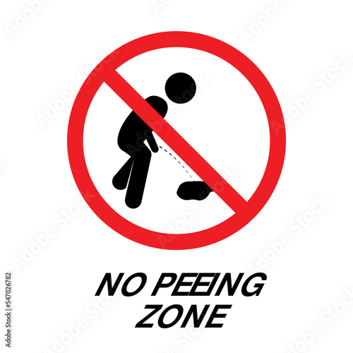 No peeing zone sign illustration on isolated background