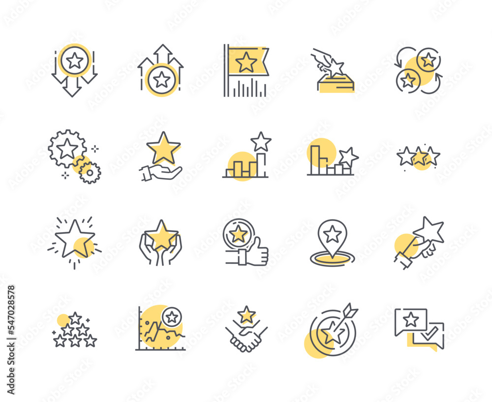 Star rating icons set