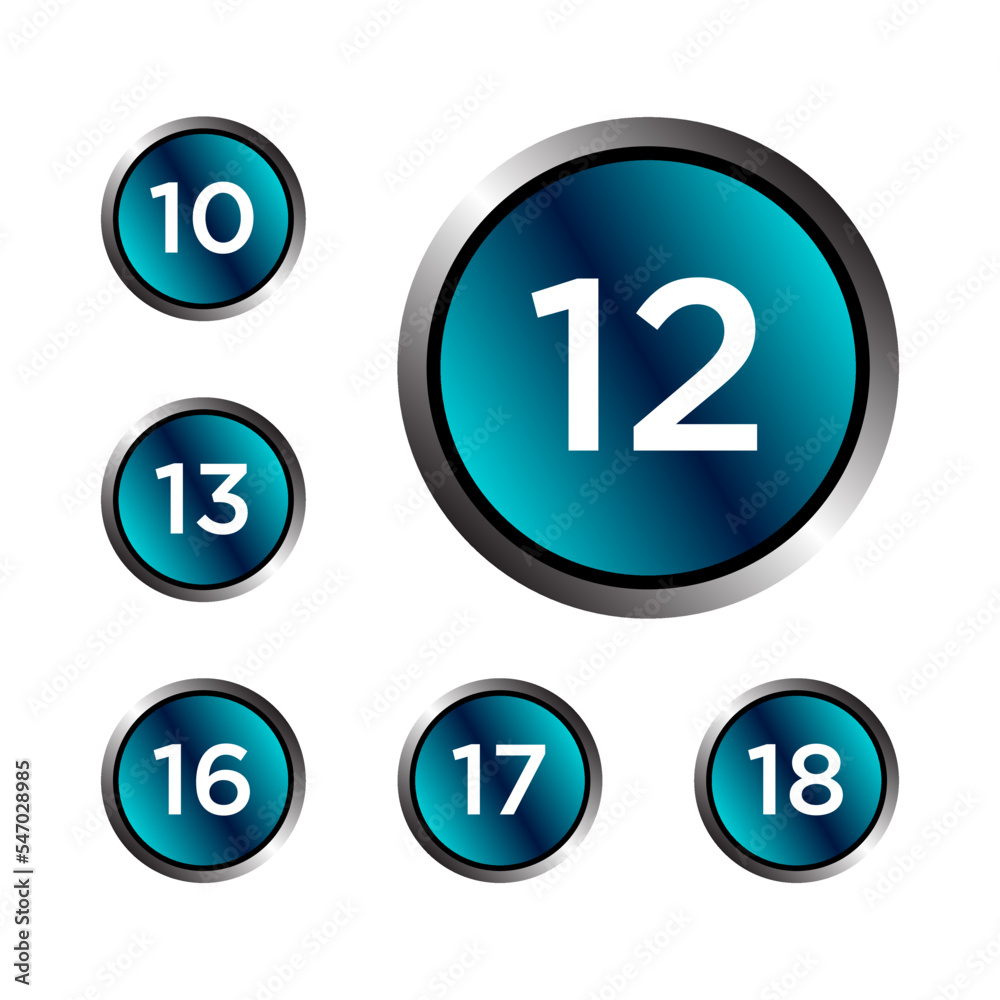 Numeric icon set vector design templates Numeric icon set vector design templates