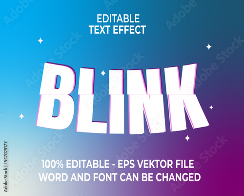 Blink text effect editable vektor file