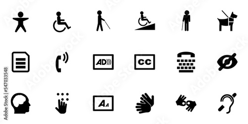 Fototapete SVG Accessibility icons set