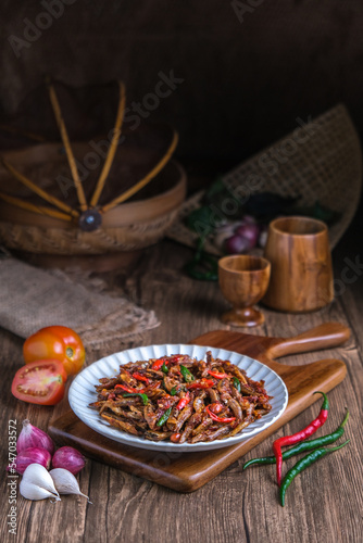 Teri Kacang Balado Olahan Ikan Asin - Anchovies and Beans Balado, Processed Salted Fish
