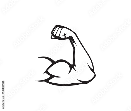 Bicep muscular arm logo illustration