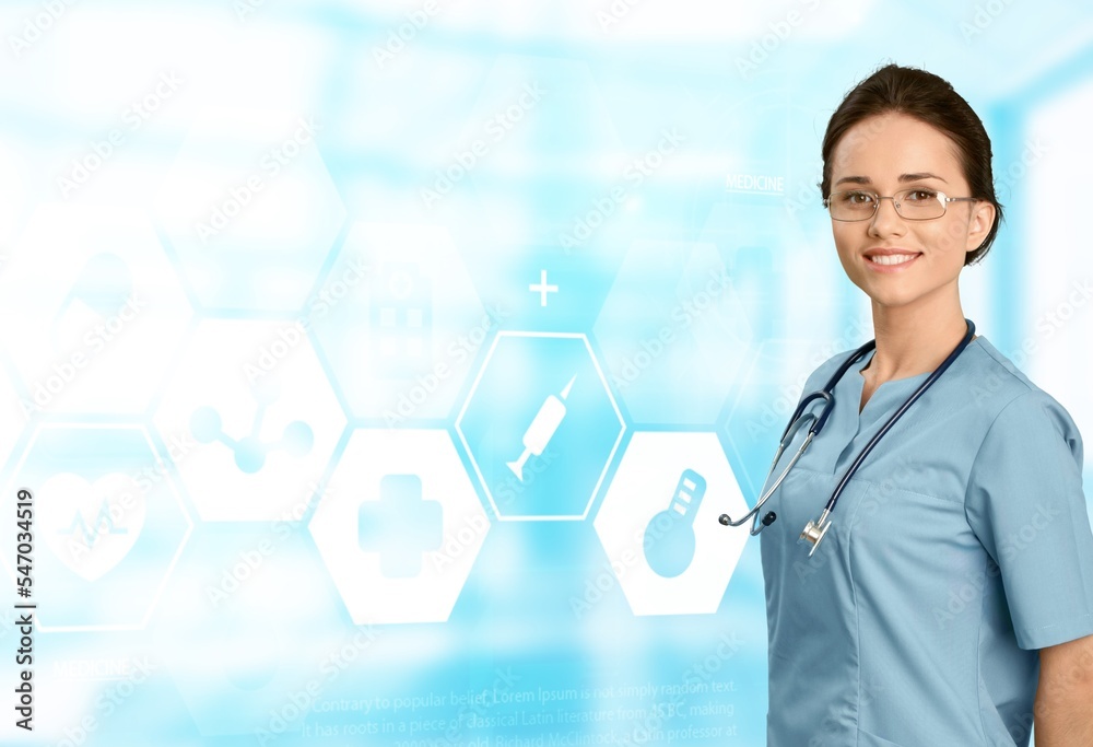 Healthcare concept. Happy doctor posing