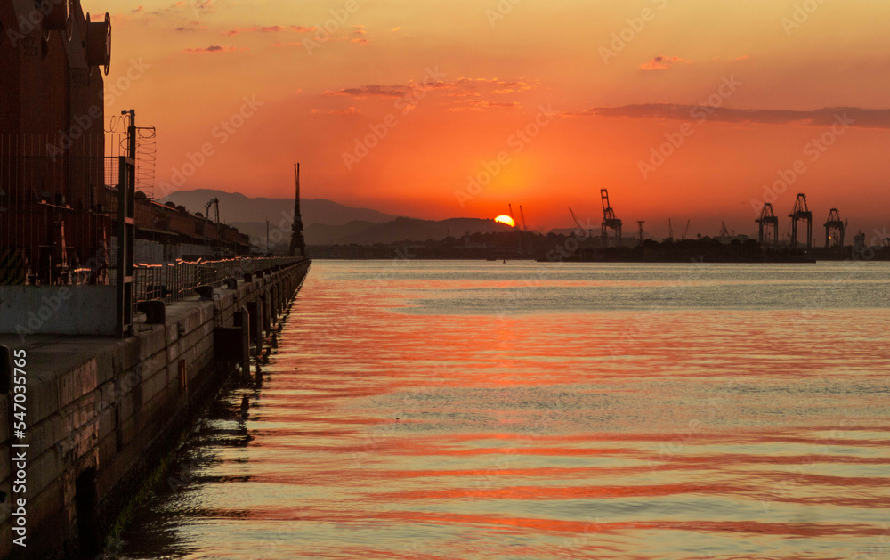 seaport sunset