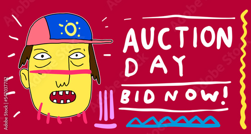 Auction and bid design background landing page