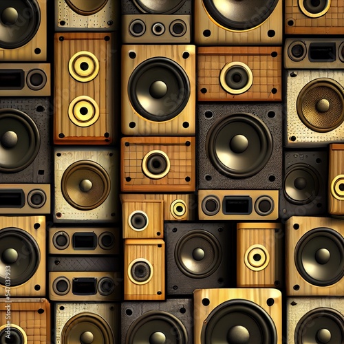 Wall of speakers 3d background texture