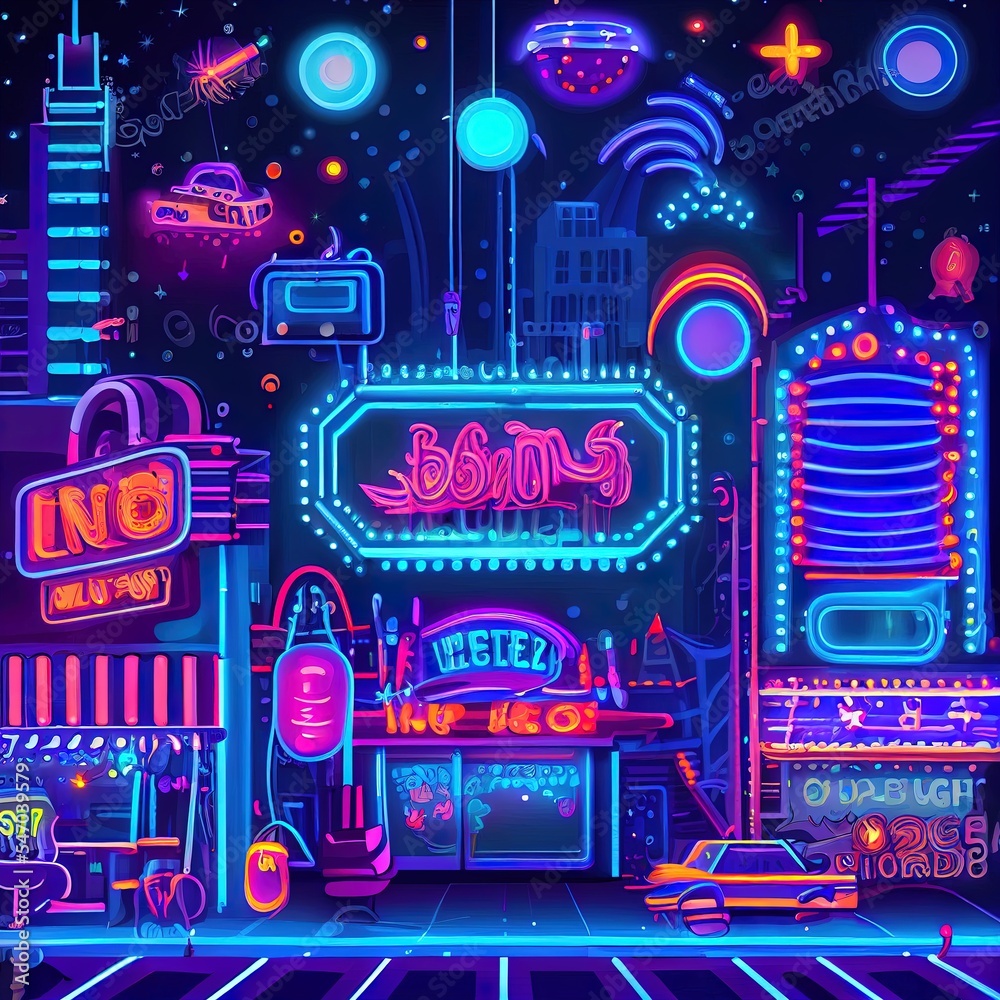 Authentic neon lights background