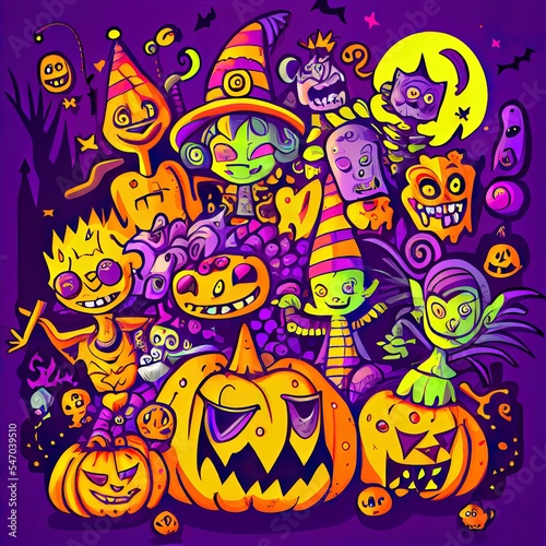 Fun halloween design with bright colors