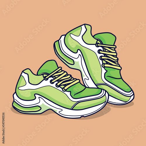 Sneakers sport shoes illustration cartoon vector