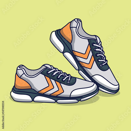 Sneakers sport shoes illustration cartoon vector