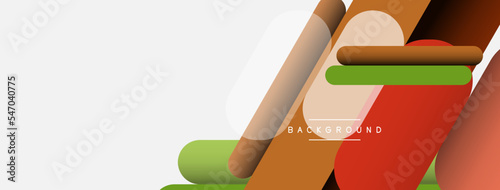 Overlapping round shapes and lines background. Vector illustration for wallpaper banner background or landing page