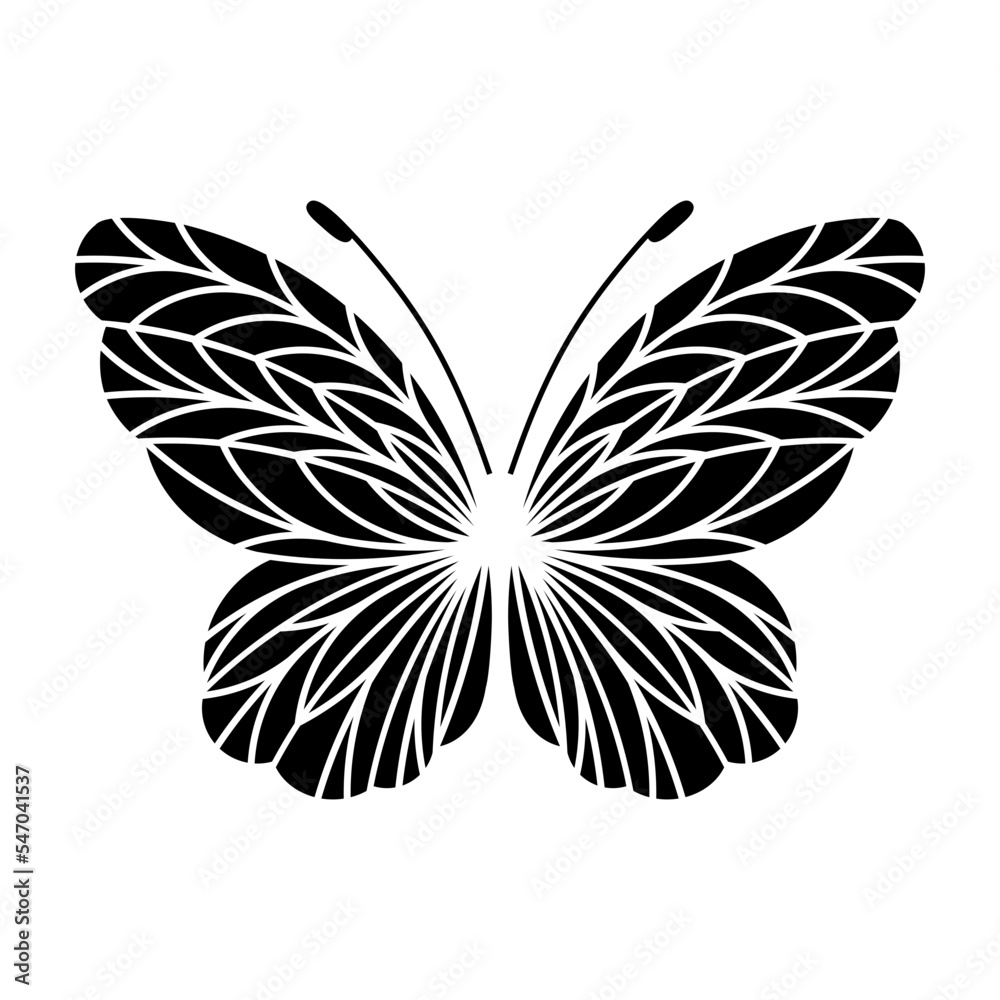 Butterfly Silhouette Stock Vector Adobe Stock