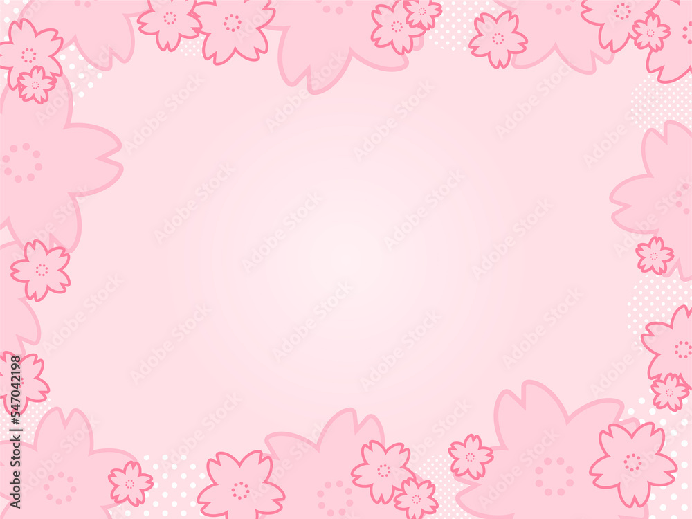 背景素材 フレーム 桜 春 ピンク色