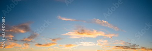 Intense wide angle, panoramic yellow sunset sky © TheLuxury