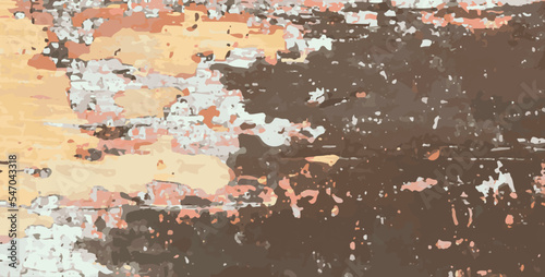 Vector decay wood paint texture. Old damaged wood pattern. Cracked paint layer plank. Grungy timber wall. Cement distressed background. Rustic dirty floor backdrop. Aged plaster structure. Vintage oak