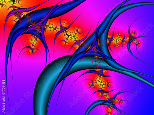 Thorns, colorful spirals, fractal, galaxy shapes, abstract background