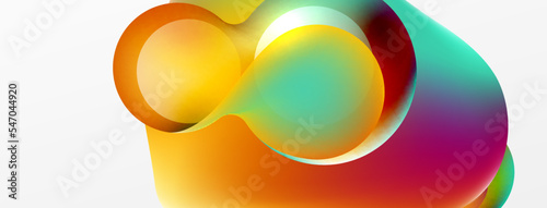 Fluid abstract background, round shapes and circle flowing design for wallpaper, banner, background or landing