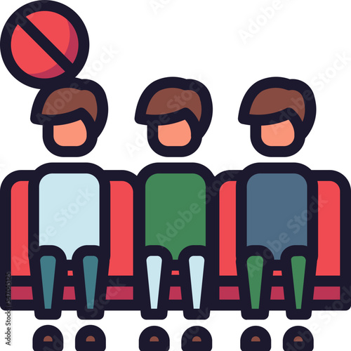 no social distancing icon