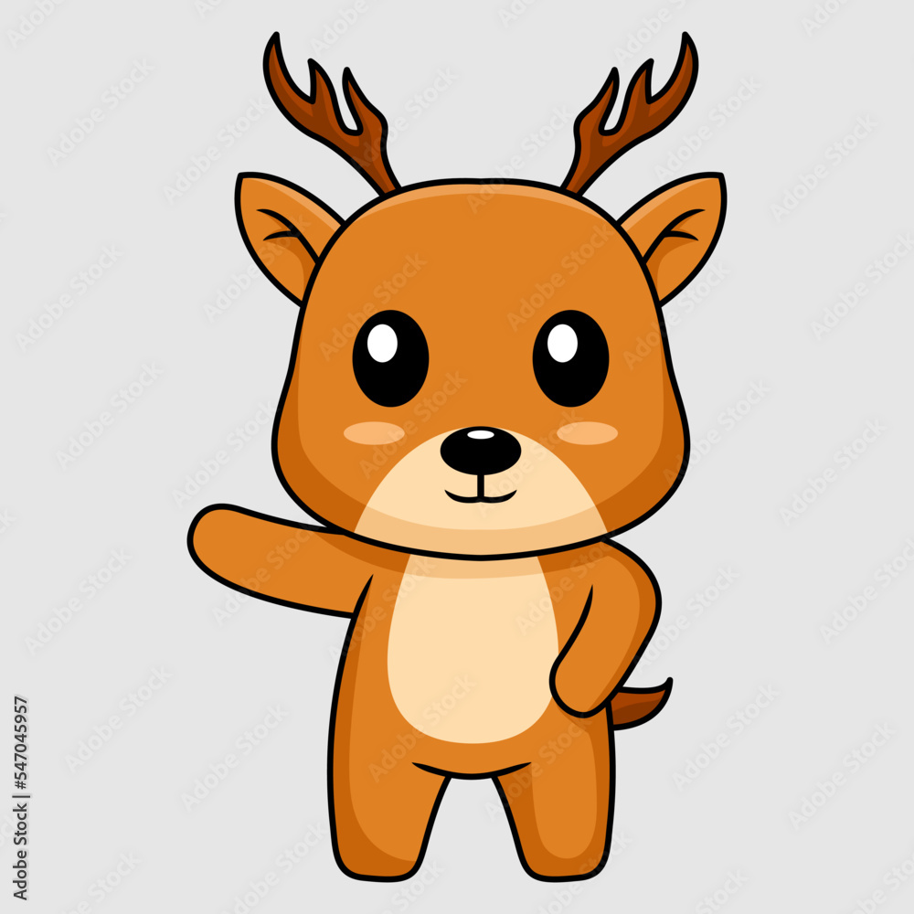 Vector illustration of cute deer cartoon character Vector illustration of cute deer cartoon character