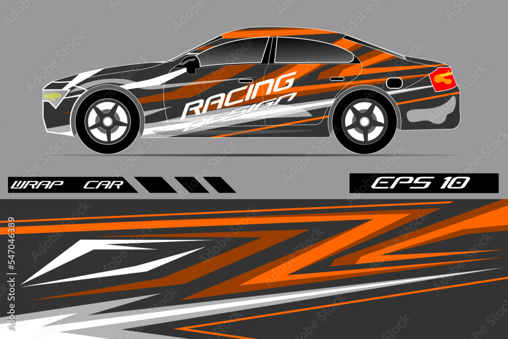 Car wrap graphic racing abstract background for truck vinyl wrap and sticker