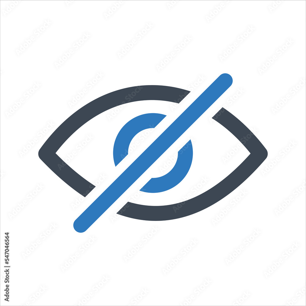 View off icon. Unsee icon. Vector and glyph View off icon. Unsee icon. Vector and glyph
