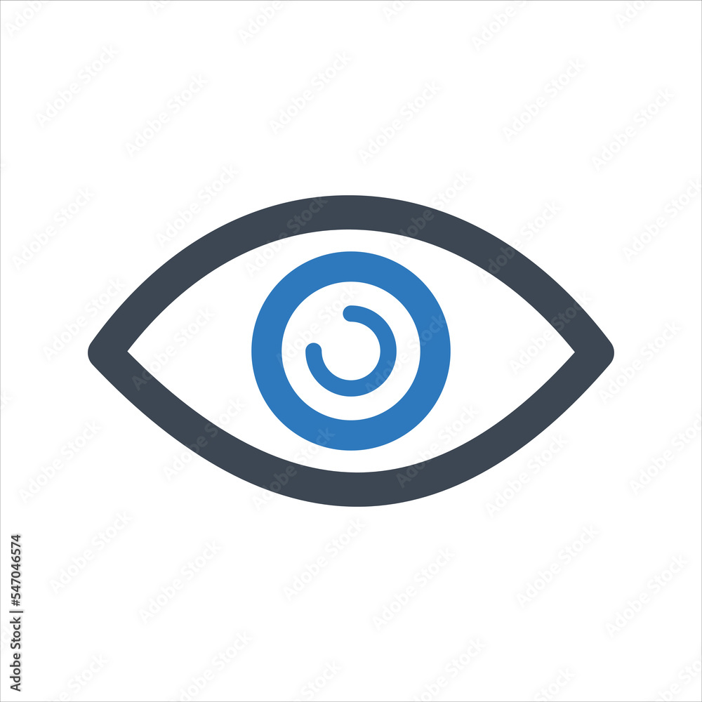 Eye icon. Vector and glyph Eye icon. Vector and glyph