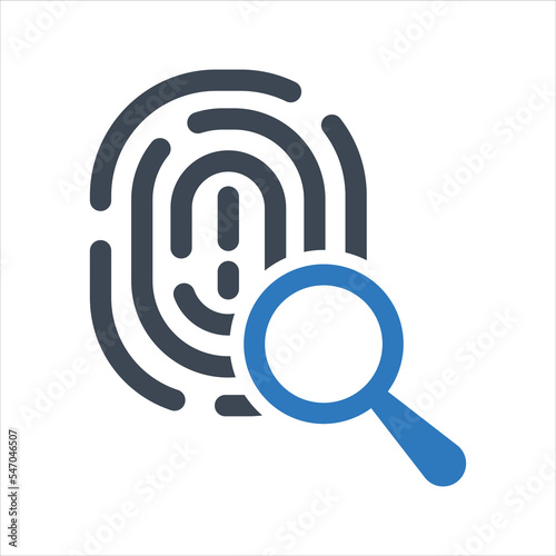 Fingerprint scan icon. Fingerprint search icon. Vector and glyph