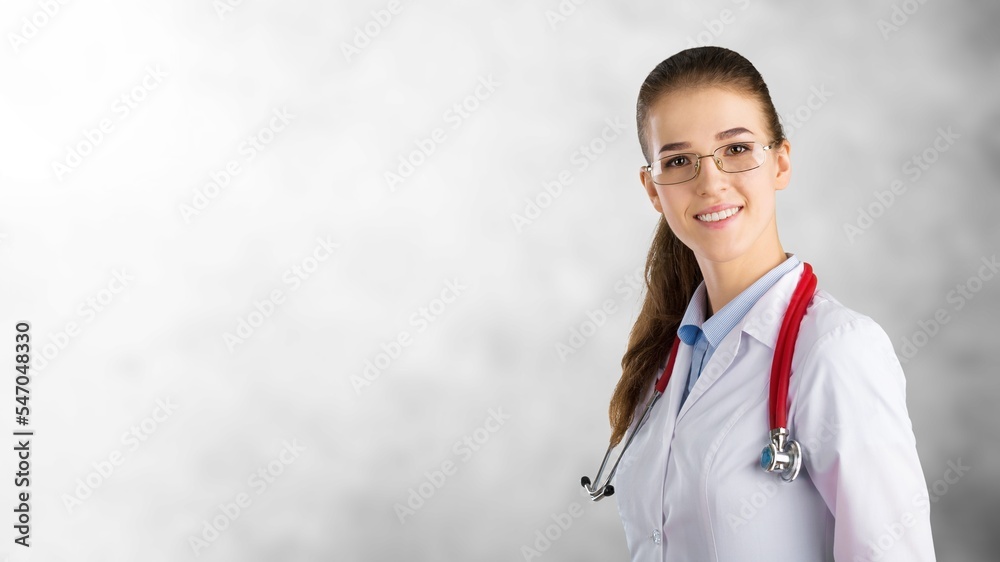 Beautiful young female, healthcare workers Beautiful young female, healthcare workers