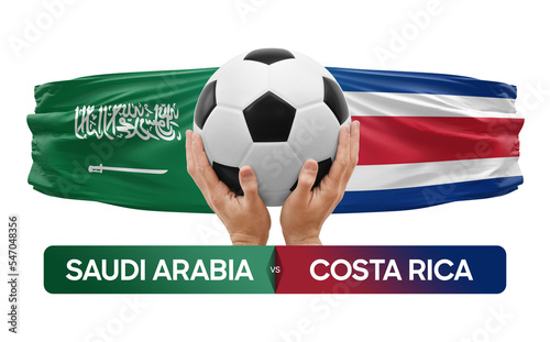 Saudi Arabia vs Costa Rica national teams soccer football match competition concept. © prehistorik