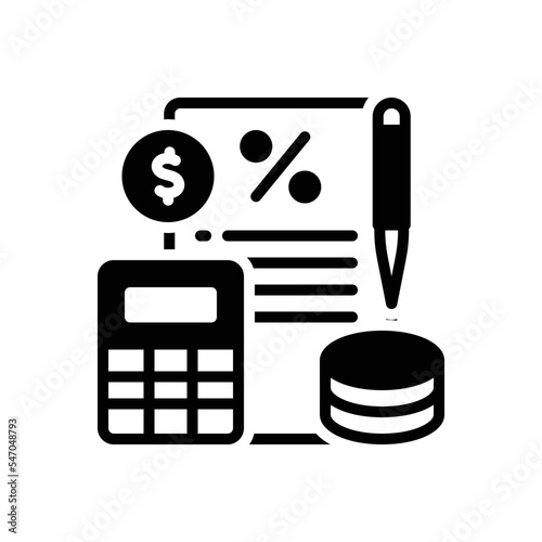 Black solid icon for commission