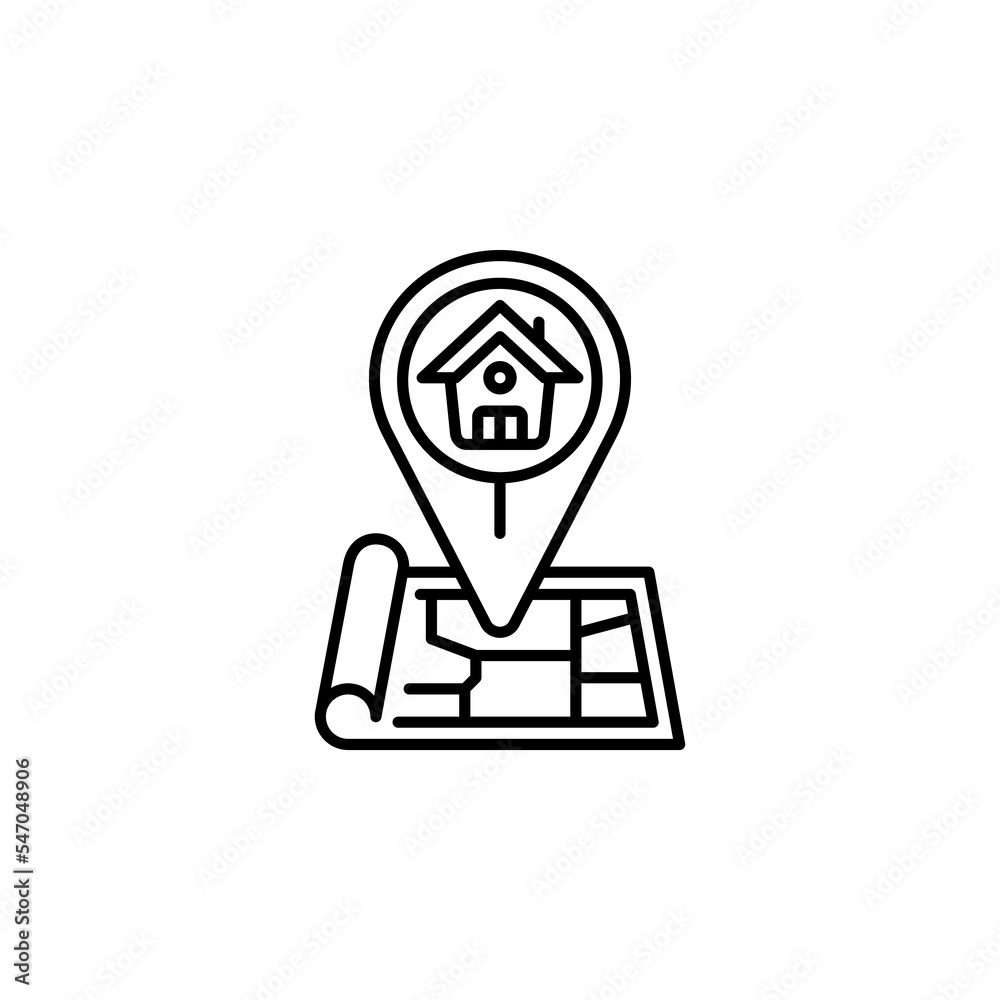 real estate navigator vector icon. real estate icon outline style. perfect use for logo, presentation, website, and more. simple modern icon design line style real estate navigator vector icon. real estate icon outline style. perfect use for logo, presentation, website, and more. simple modern icon design line style