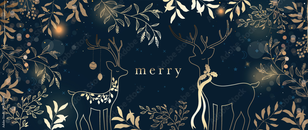 Happy Holidays, season's greetings and new year vector template with Christmas element decoration - obrazy, fototapety, plakaty 
