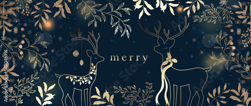 Foto Happy Holidays, season's greetings and new year vector template with Christmas e