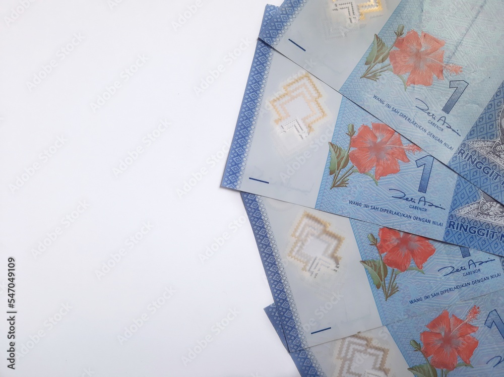 Malaysian ringgit currency. One Malaysian ringgit. Malaysian ringgit currency. One Malaysian ringgit.